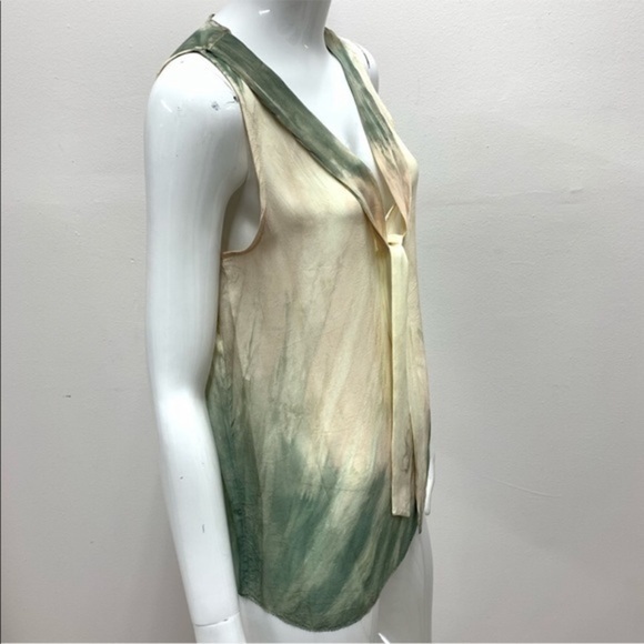 Gypsy 05 Olive & Cream Tie Dye Sheer Blouse Top BRAND NEW - Picture 5 of 8